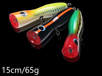 5 χρωμάτων 15CM/65g ξύλινο δολώματος τριπλό γάντζων νερού αντίκτυπου Largemouth βαθύ θέλγητρο αλιείας Snakehead Popper ξύλινο