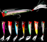 7 πέρκα γάντζων φτερών χρωμάτων 8CM/10.50G, πλαστικό σκληρό θέλγητρο αλιείας Popper δολώματος γατόψαρων