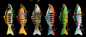 6 χρώματα 10 πλαστικός καταδυμένος δόλωμα φοξίνος επτά ματιών CM/16g τρισδιάστατος πολυ ενωμένο θέλγητρο αλιείας
